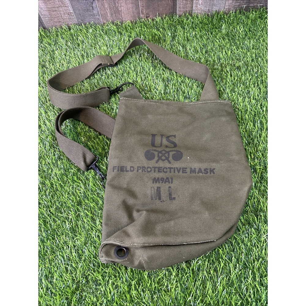 Vintage US Military‎ Canvas Shoulder Bag Olive Drab Surplus Carrier
